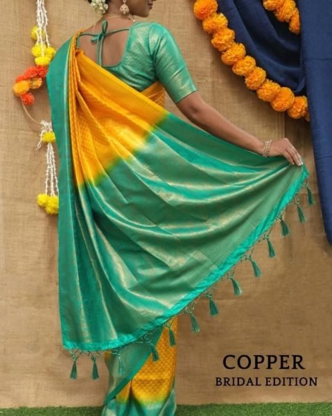 Yellow Kubera Pattu Silk Saree Silk Sarees Wholesale