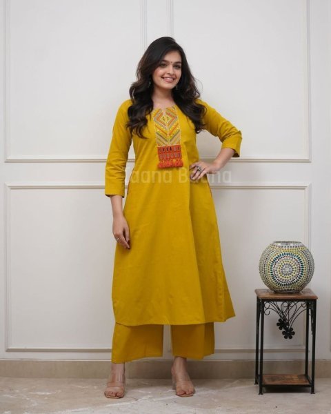 Yellow Premium Quality Cotton Cord Set Collection for Resellers and Export CO ORD Sets