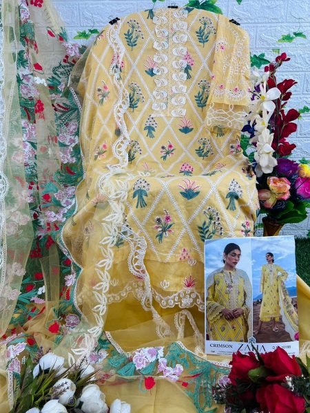 Zaha Crimson Designer Pakistani Cotton Suit Collection Pakistani Suits Wholesale