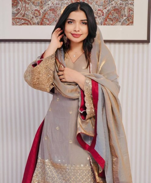 Zari Muse Maroon Flared Lehenga with Golden Embroidered Cape Dupatta Set Ready To Wear Collection