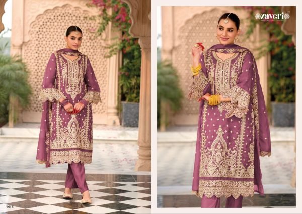 Zaveri Aanaya Vol 4 Soft Organza Suit Ready Made Wholesale Collection Pakistani Suits Wholesale