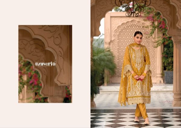Zaveri Anaya Vol 4 Designer Organza Suit With Silk Bottom  Pakistani Suits Wholesale