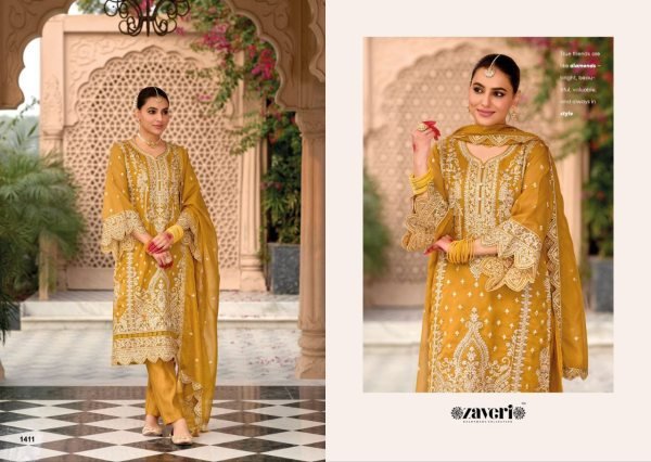 Zaveri Anaya Vol 4 Designer Organza Suit With Silk Bottom  Pakistani Suits Wholesale