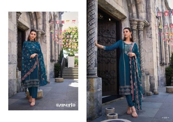 Zaveri Jilmil Soft Organza Kurti Pant With Dupatta Collection Churidar Salwar Suits Wholesale