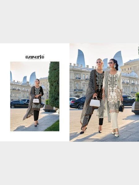 Zaveri Presentiong Black Color Cotton With Embroidery Work Suits  Churidar Salwar Suits Wholesale