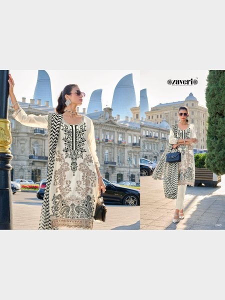 Zaveri Presentiong Black Color Cotton With Embroidery Work Suits  Churidar Salwar Suits Wholesale