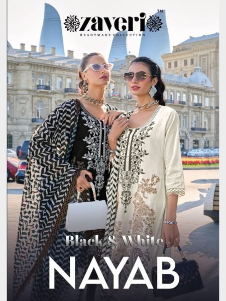 Zaveri Presentiong Black Color Cotton With Embroidery Work Suits  Churidar Salwar Suits Wholesale