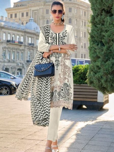 Zaveri Presentiong Black Color Cotton With Embroidery Work Suits  Churidar Salwar Suits Wholesale