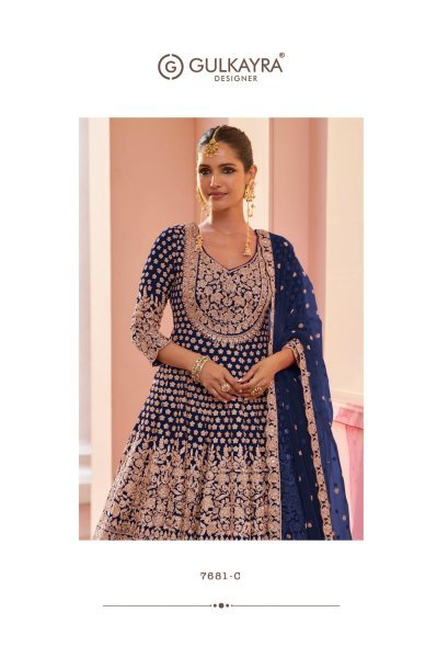 Zenvique Navy Blue Georgette lehenga Suit From The Alika Catalog Wedding Bridal Dress Wholesale