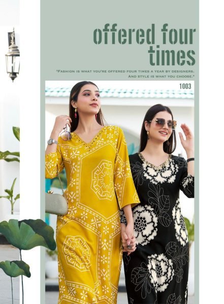 Zion Vol 1 Rayon Co - ord Edition  8 Color Handwork Sets for Daily &  Festive Wear Full Set Kurti