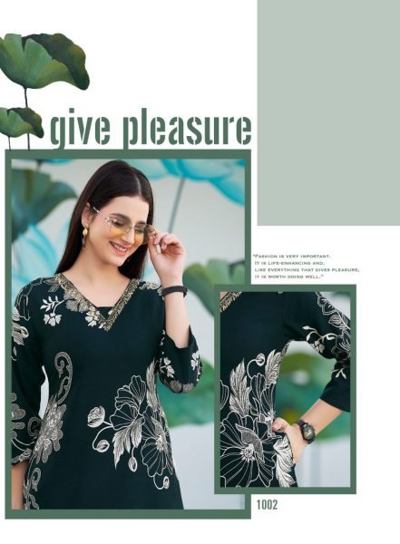 Zion Vol 1 Rayon Co - ord Edition  8 Color Handwork Sets for Daily &  Festive Wear Full Set Kurti