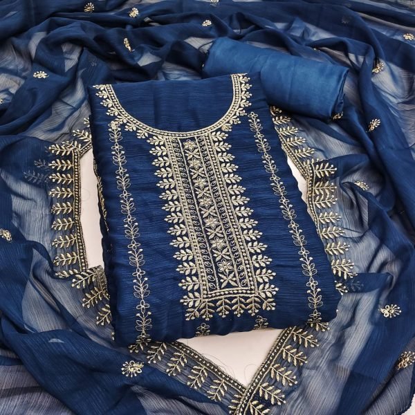 Zomato Silk Salwar Suit With Dupatta Elegant Traditional Look Color Set Matching Dress Material Wholesale