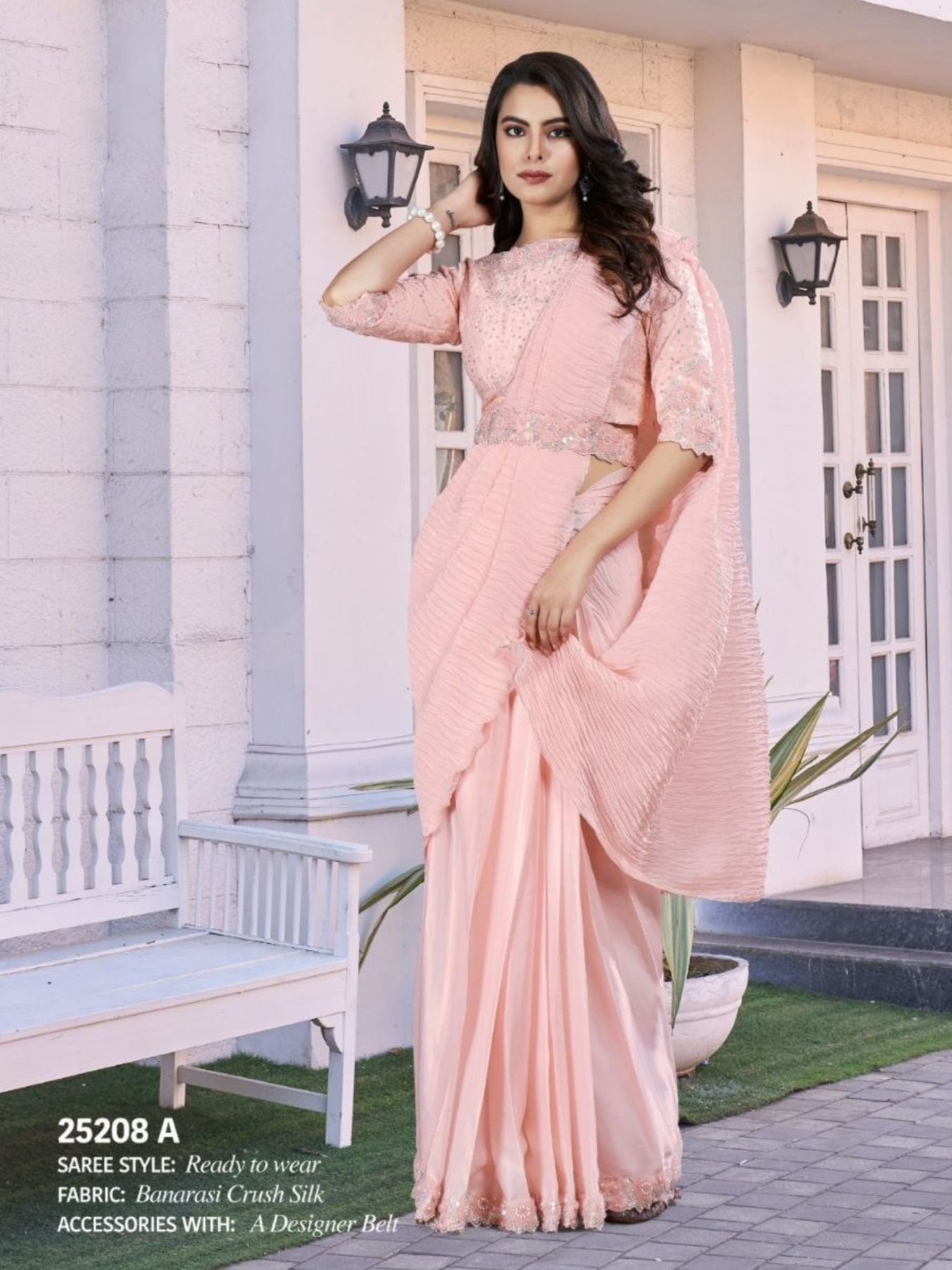 silk saree with belt