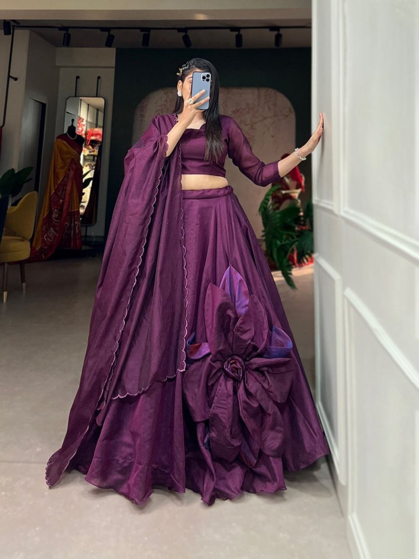 Buy Women Rajwadi Chanderi Silk Lehenga Choli Collection at Rs. 1250 online  from Royal Export Designer Lehenga Choli : RE2940