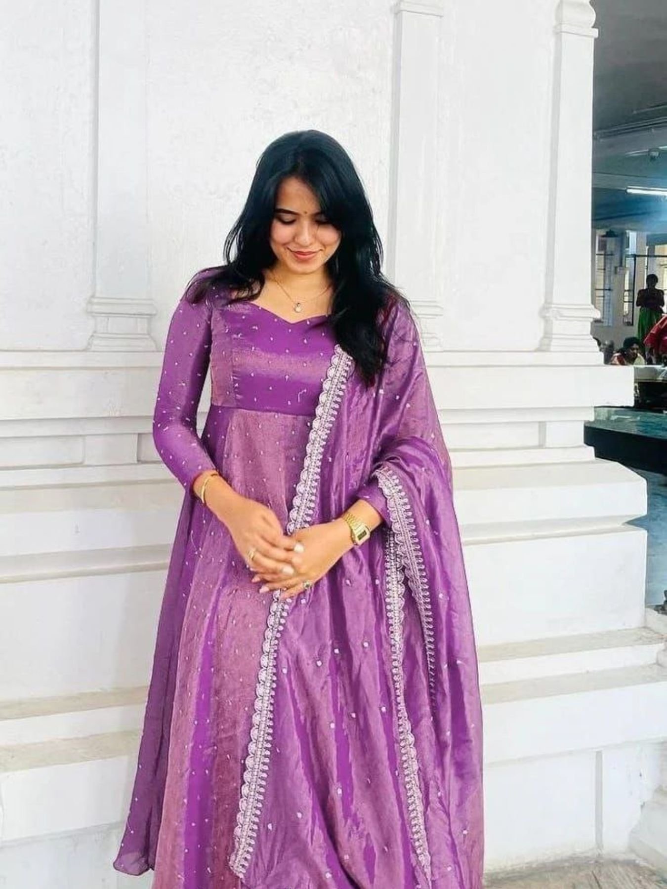 cotton umbrella dress with dupatta Cotton Anarkali Style#Umbrella Cut Flare#Kurti Pant Dupatta www.vinayakfashion.co