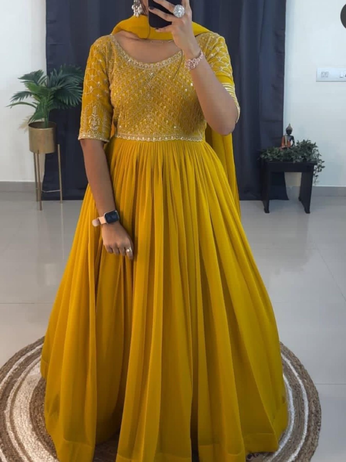 sachin and babi light blue dress Designer Yellow Haldi Dresses for Women main image 1